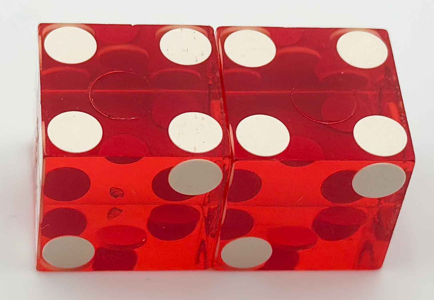 MGM Grand & Theme Park Casino Used Red Dice Las Vegas Nevada 1990's
