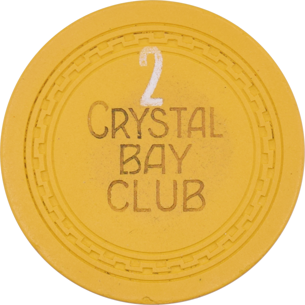 Crystal Bay Casino Crystal Bay Nevada Roulette 2 Yellow Chip 1953