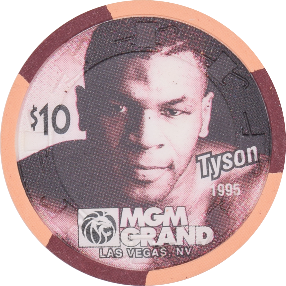MGM Grand Casino Las Vegas $10 Chip Mike Tyson 1995 Prototype