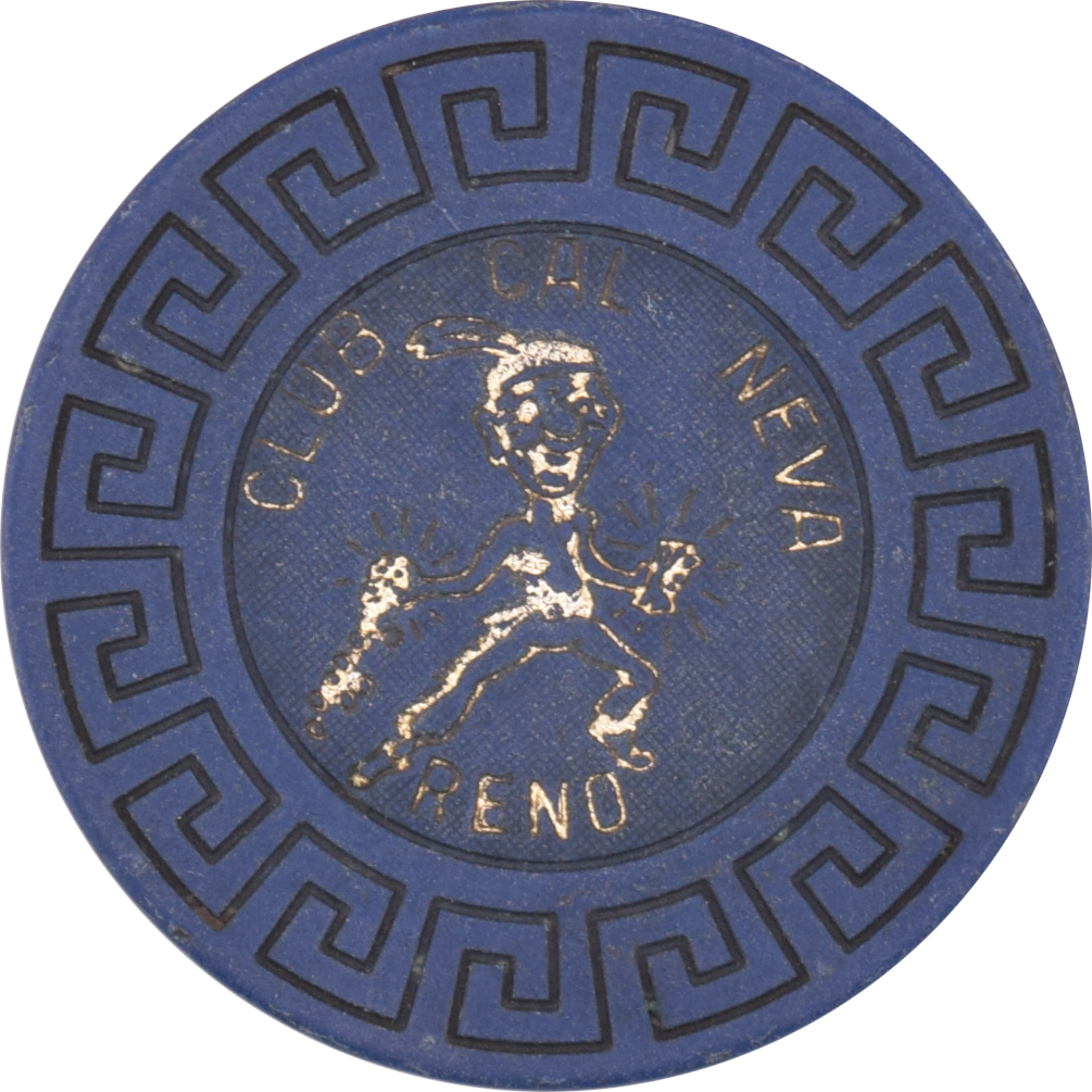 Club Cal-Neva Casino Reno Nevada Blue Roulette Chip 1970s