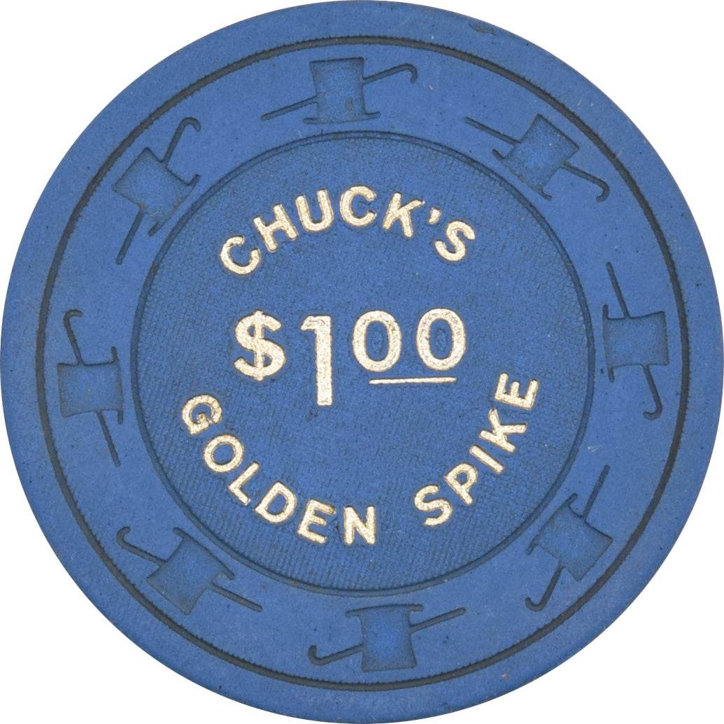 Chuck's Golden Spike Casino Carson City Nevada $1 Chip 1976