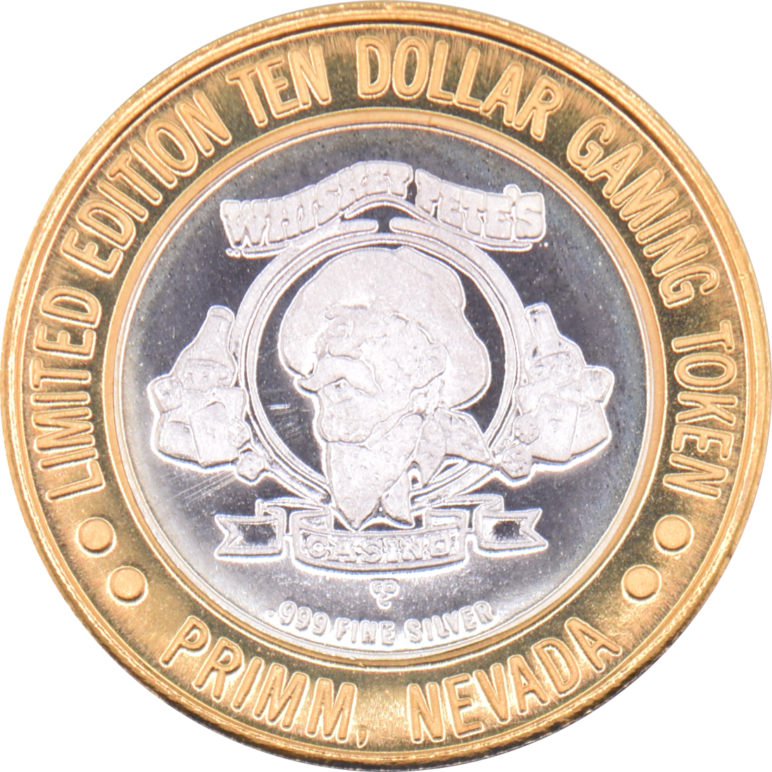 Whiskey Pete's Casino Primm Nevada "Dutch Schultz Car" $10 Silver Strike .999 Fine Silver 1997