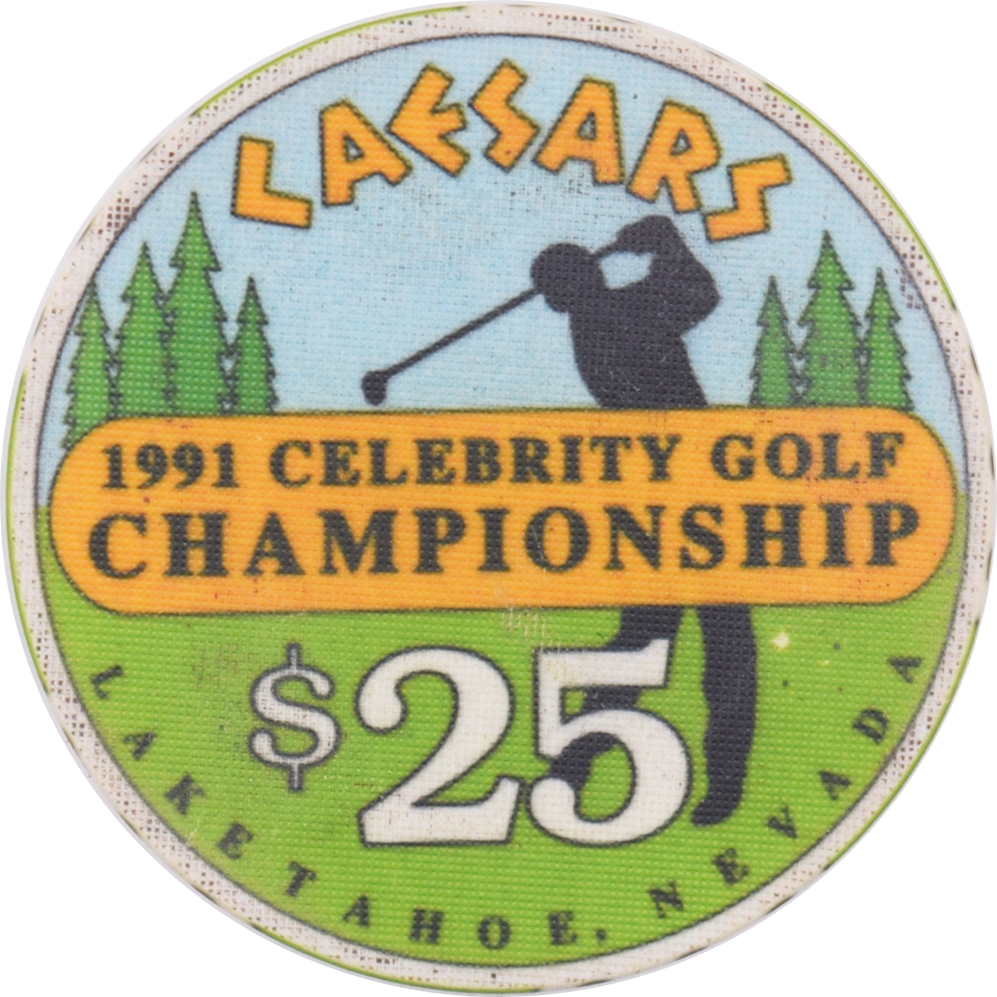 Caesars Tahoe Casino Lake Tahoe Nevada $25 1991 Celebrity Golf Championship Chip