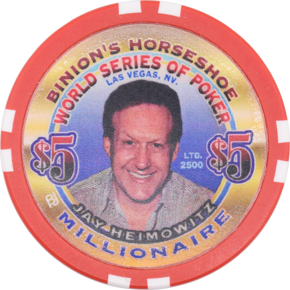 Horseshoe Club Casino Las Vegas Nevada $5 WSOP Jay Heimowitz Millionaire Chip 2002