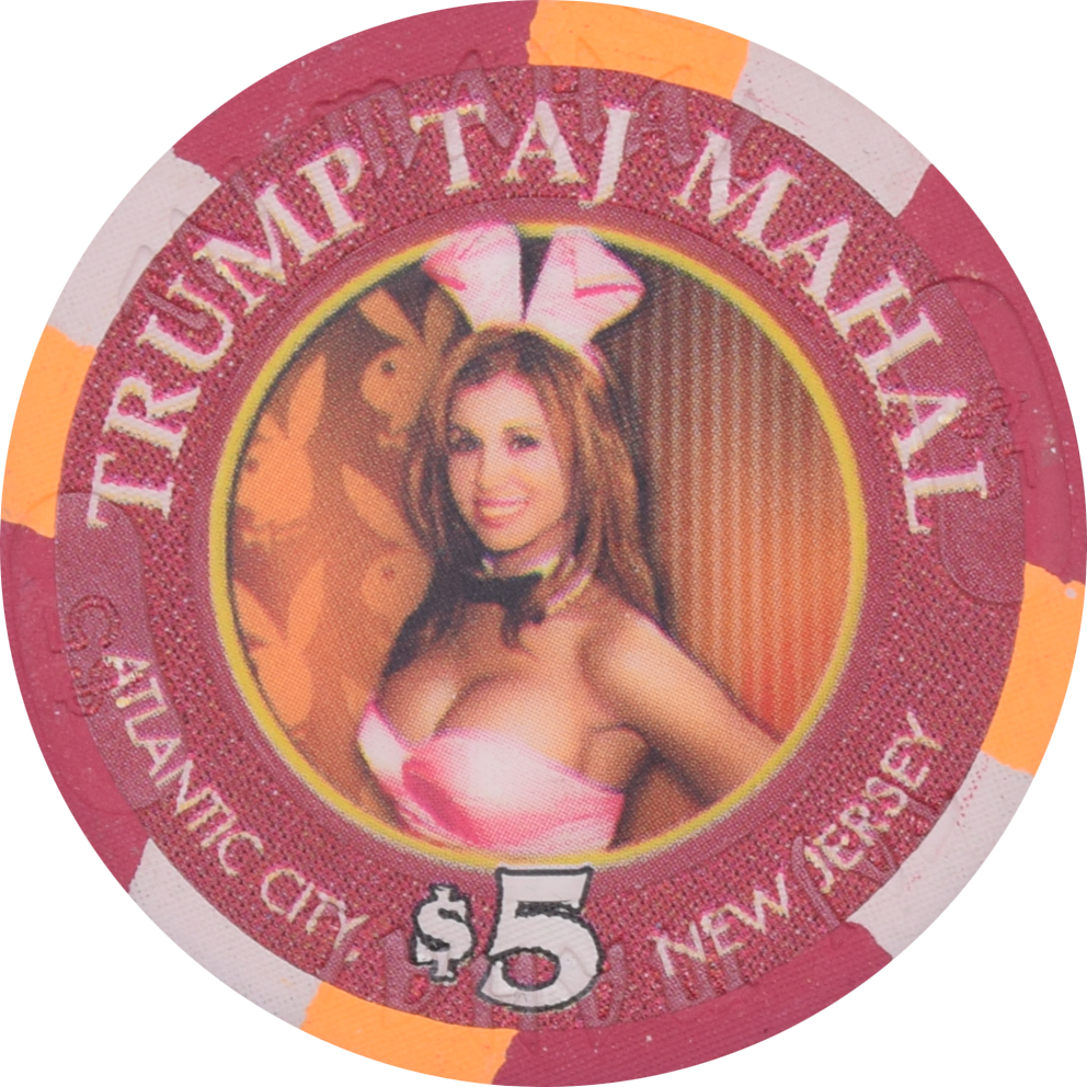 Trump Taj Mahal Casino Atlantic City New Jersey $5 Playboy Club Tour Chip 2004