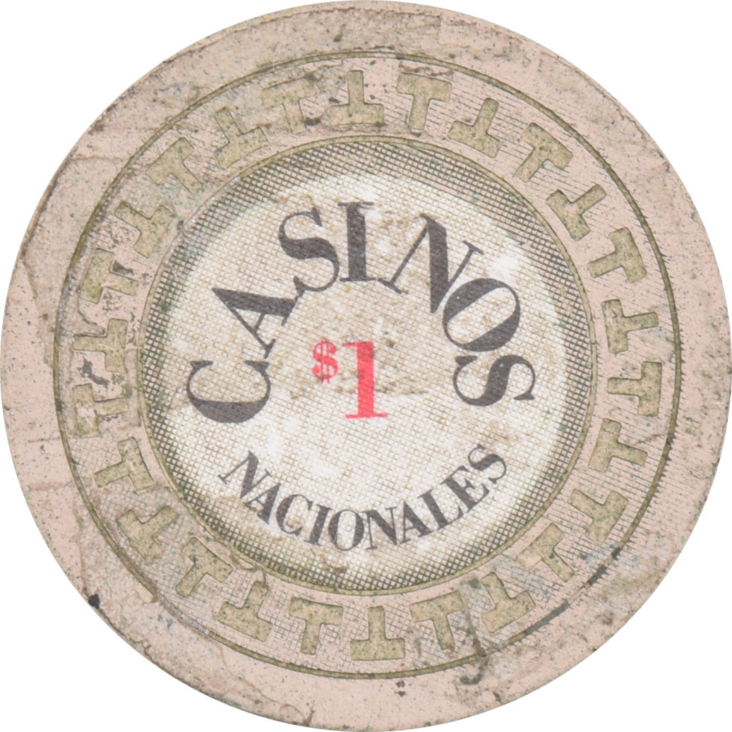 Casino Nacionales De Panama $1 Beige Chip