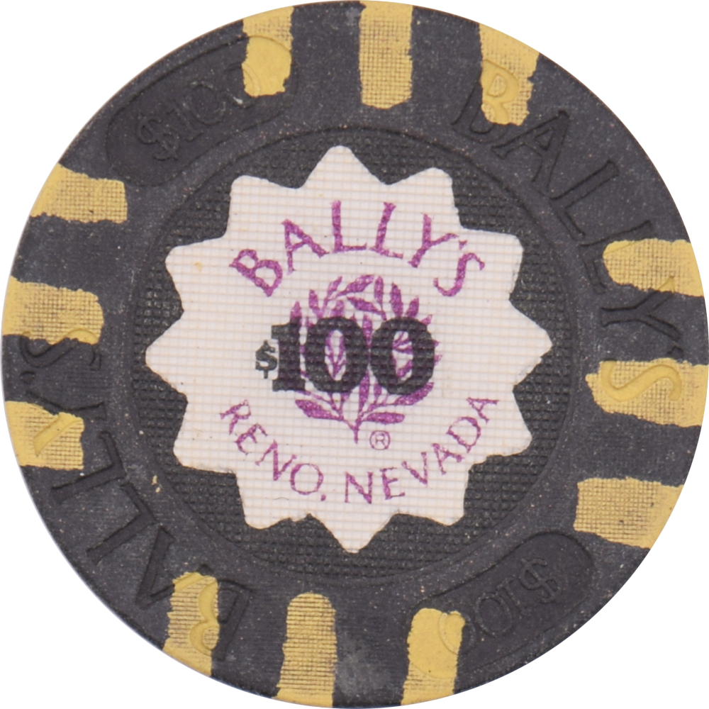 Bally's Casino Reno Nevada NV $100 Chip 1986