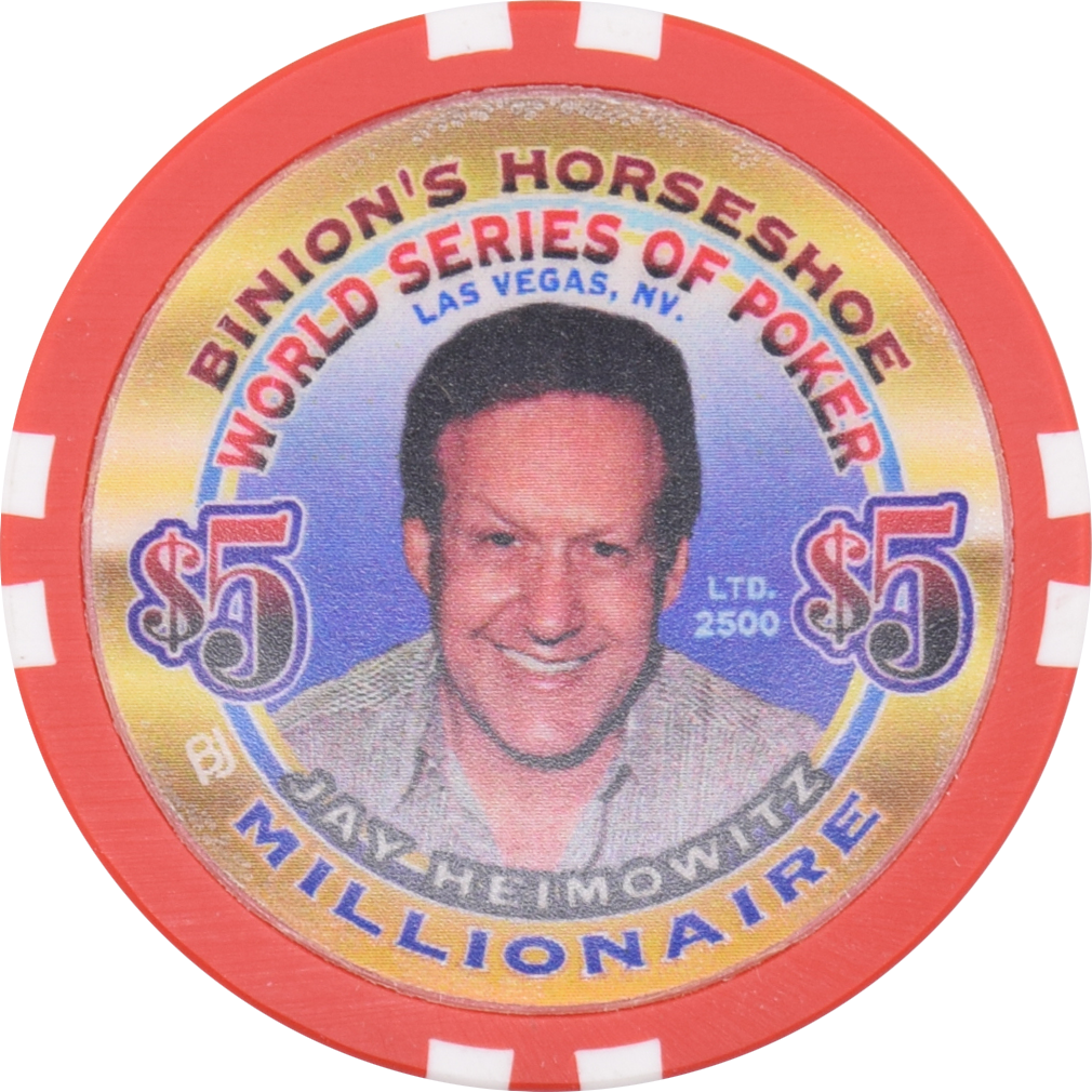 Horseshoe Club Casino Las Vegas Nevada $5 WSOP Jay Heimowitz Millionaire Chip 2002