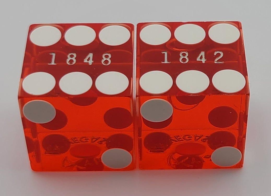 Aria Casino Las Vegas Nevada Pair of Used Red Dice