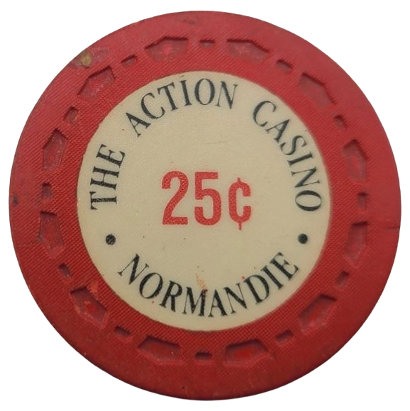 The Action Casino Normandie Club Gardena California 25¢ Chip