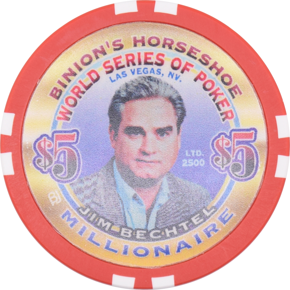 Horseshoe Club Casino Las Vegas Nevada $5 WSOP Jim Betchel Millionaire Chip 2002