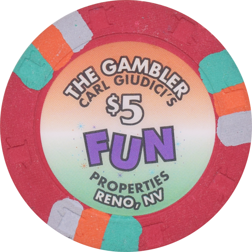Carl Giudici's The Gambler Casino Reno Nevada $5 Chip 1995
