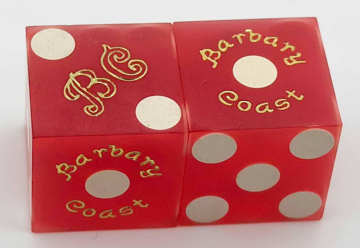 Barbary Coast Casino Used Red Dice Las Vegas Nevada 1980's/90's