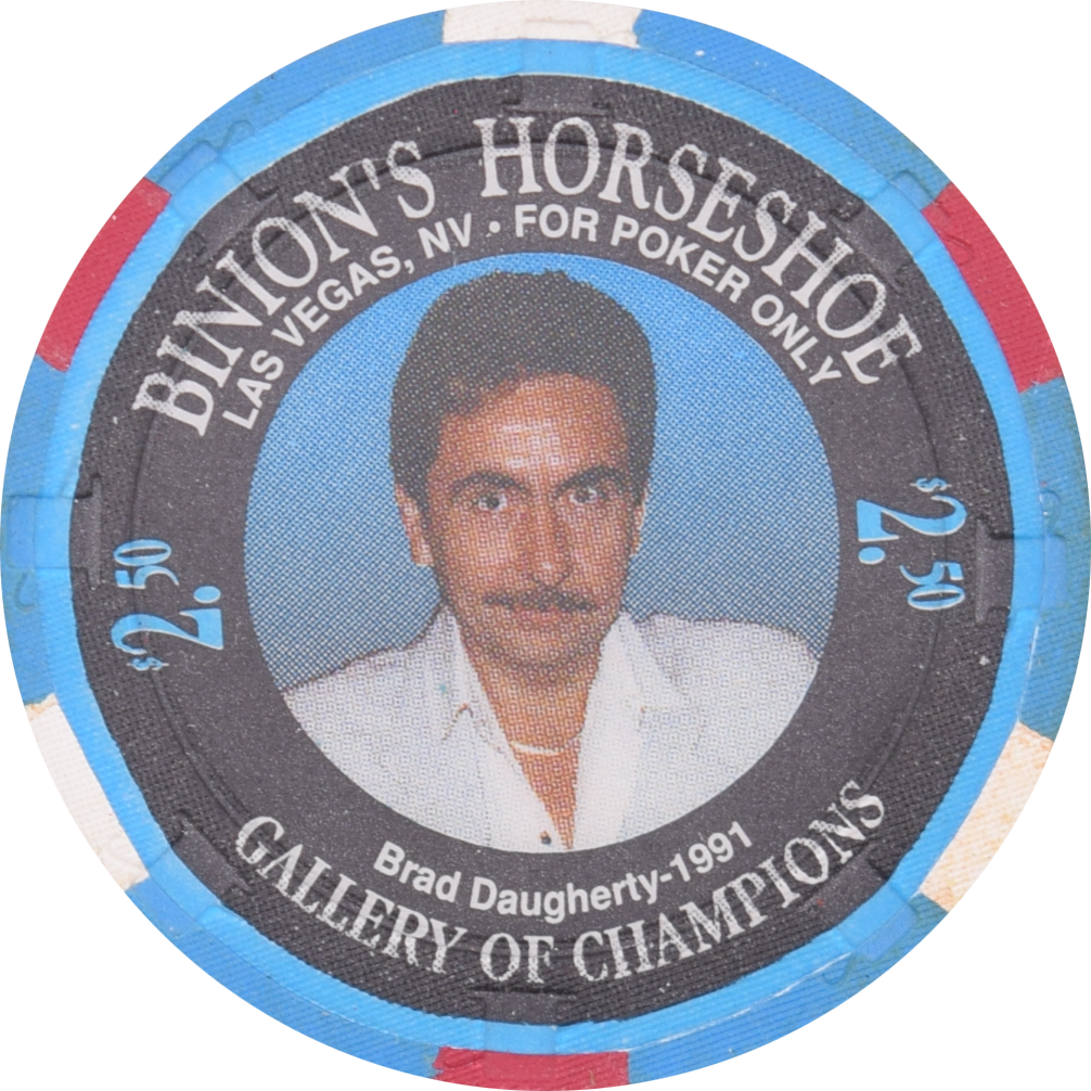 Horseshoe Club (Binion's) Casino Las Vegas Nevada $2.50 Brad Daugherty Chip 1994
