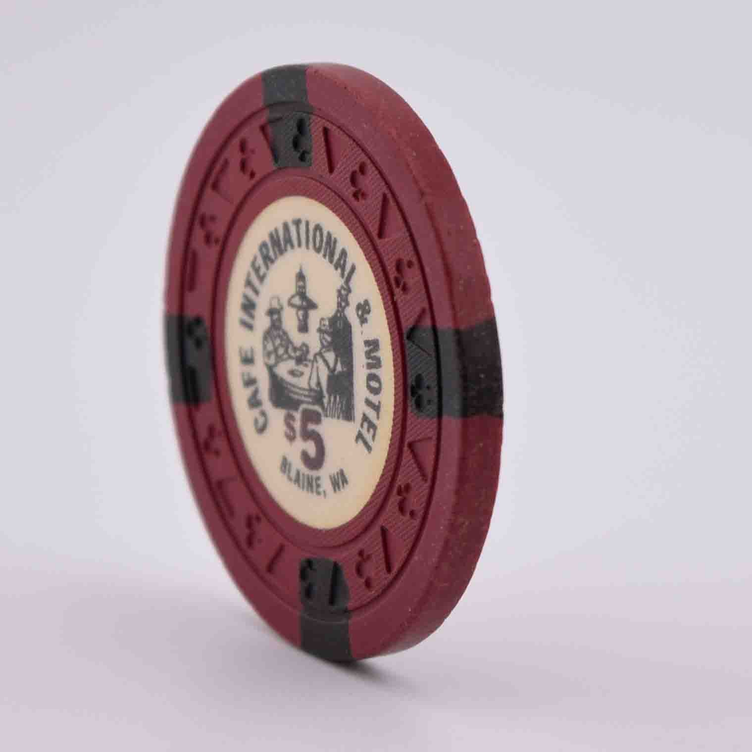 Cafe International Card Room Blaine Washington $5 TriClub Chip