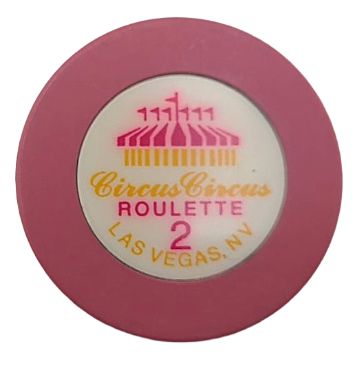 Circus Circus Casino Las Vegas Nevada Roulette Fuchsia Chip 1990's