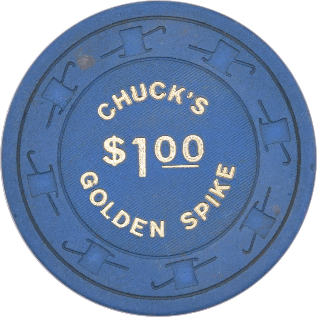 Chuck's Golden Spike Casino Carson City Nevada $1 Chip 1976