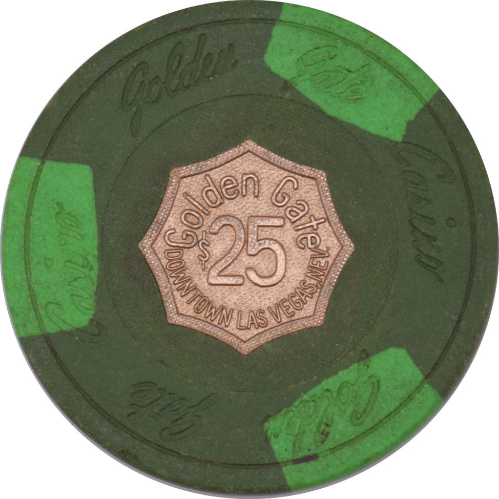 Golden Gate Casino Las Vegas Nevada $25 Chip 1975