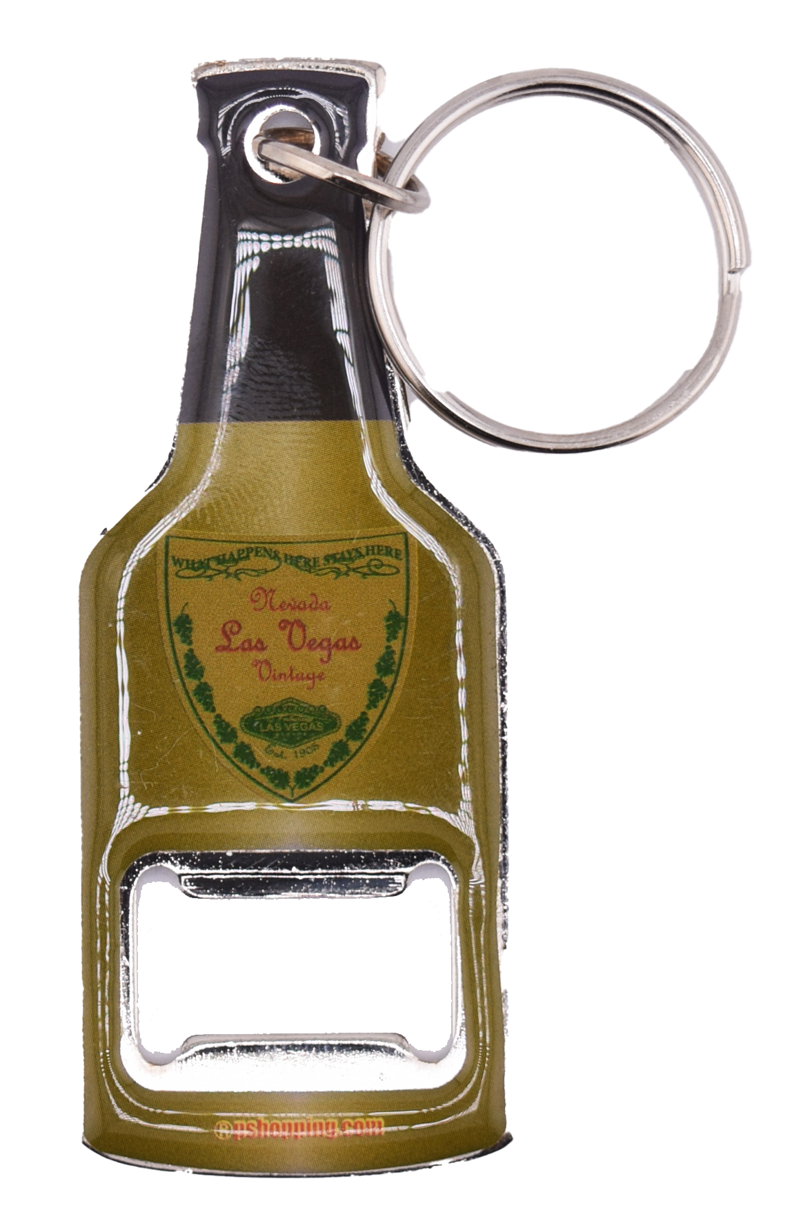 Las Vegas Vintage Gold Bottle Opener Key Ring
