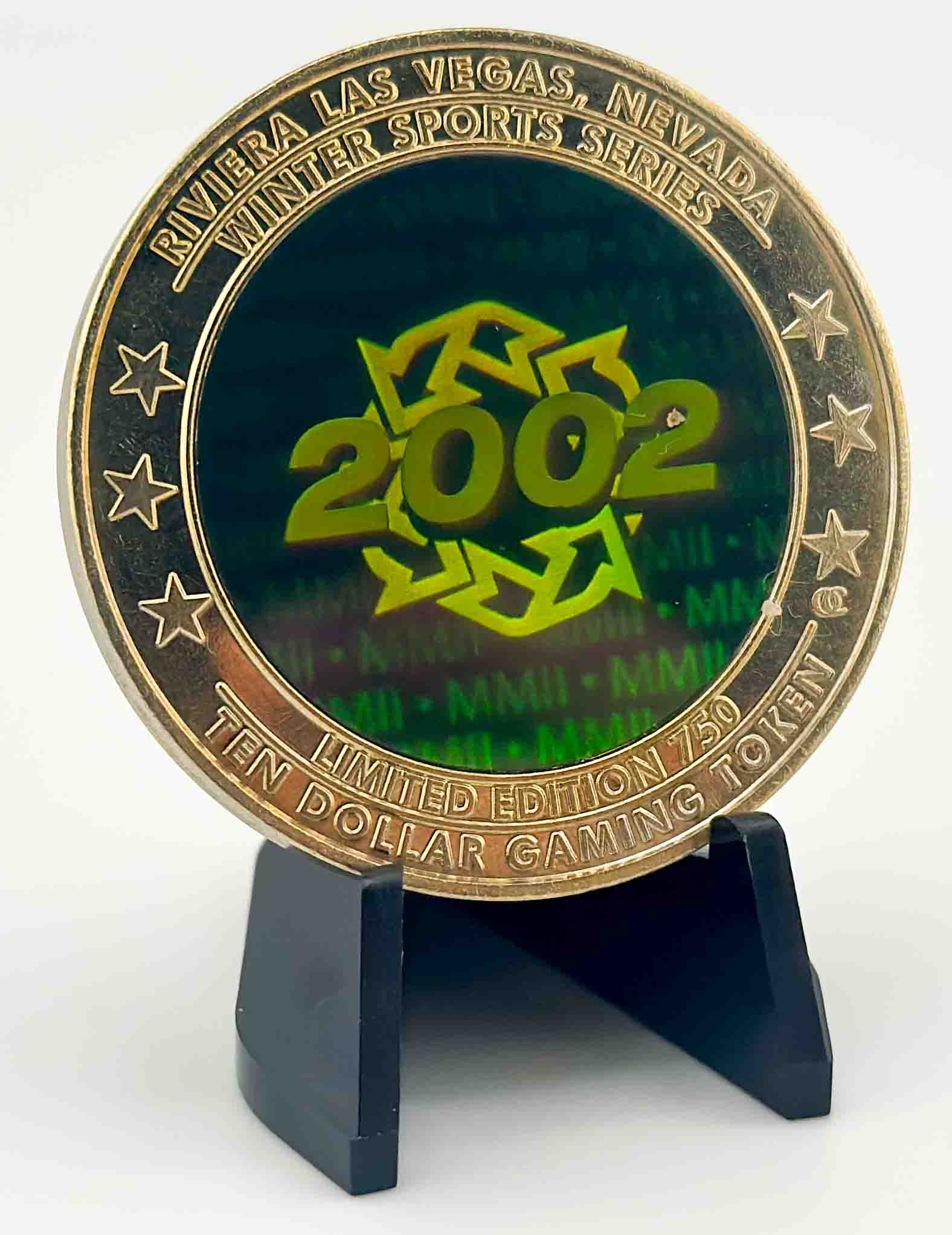 Riviera Casino Las Vegas "Skiing" $10 Hologram Token 2002