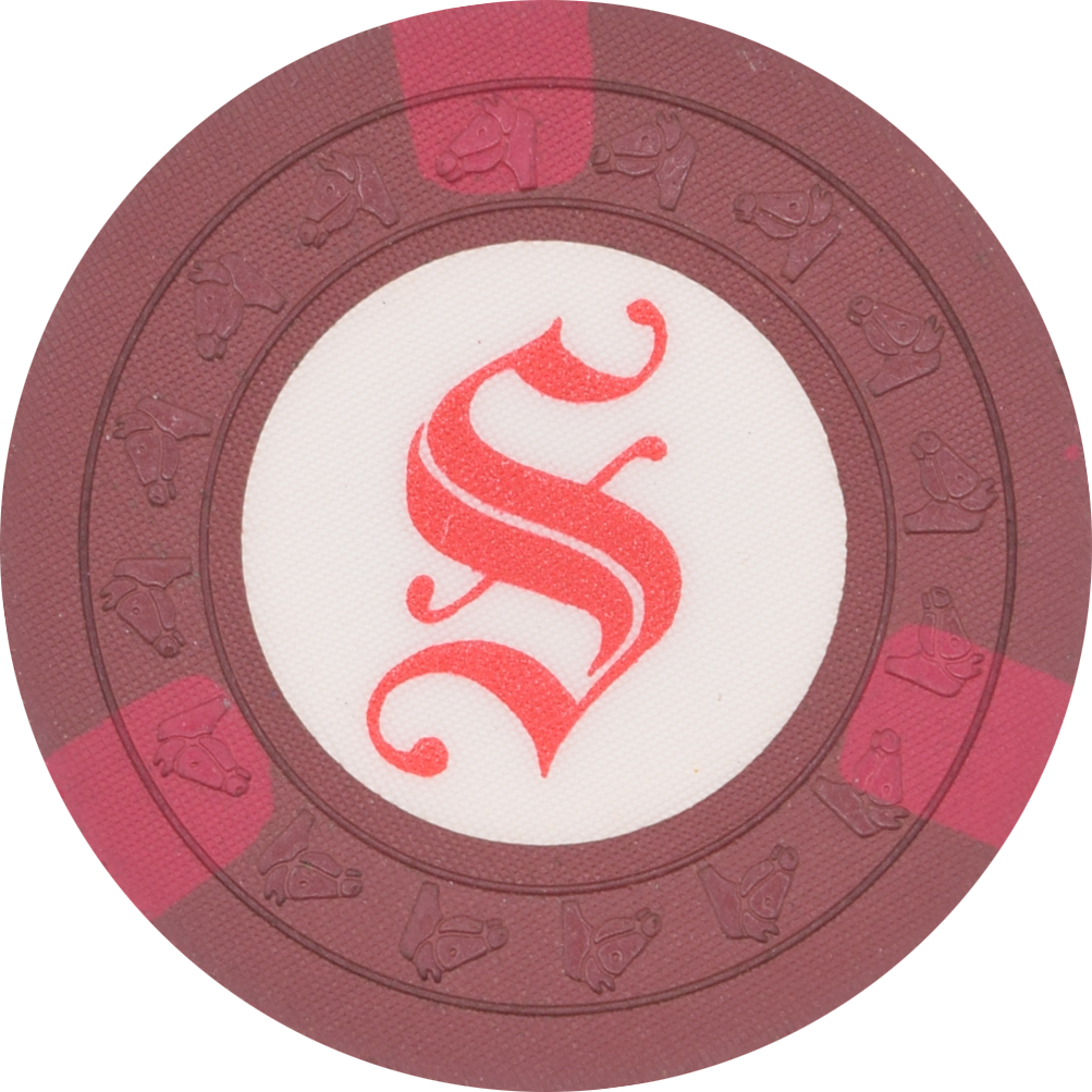 Saratoga Club Casino Santa Clara California Maroon Red Spots Chip