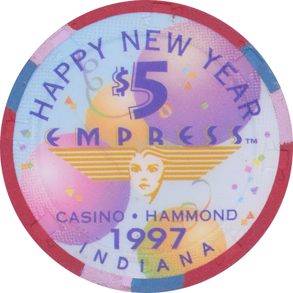 Empress Casino Hammond Indiana $5 Happy New Year Chip 1997