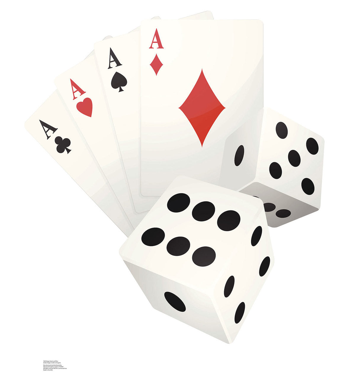 Vegas Cards and Dice Cardboard Cutout