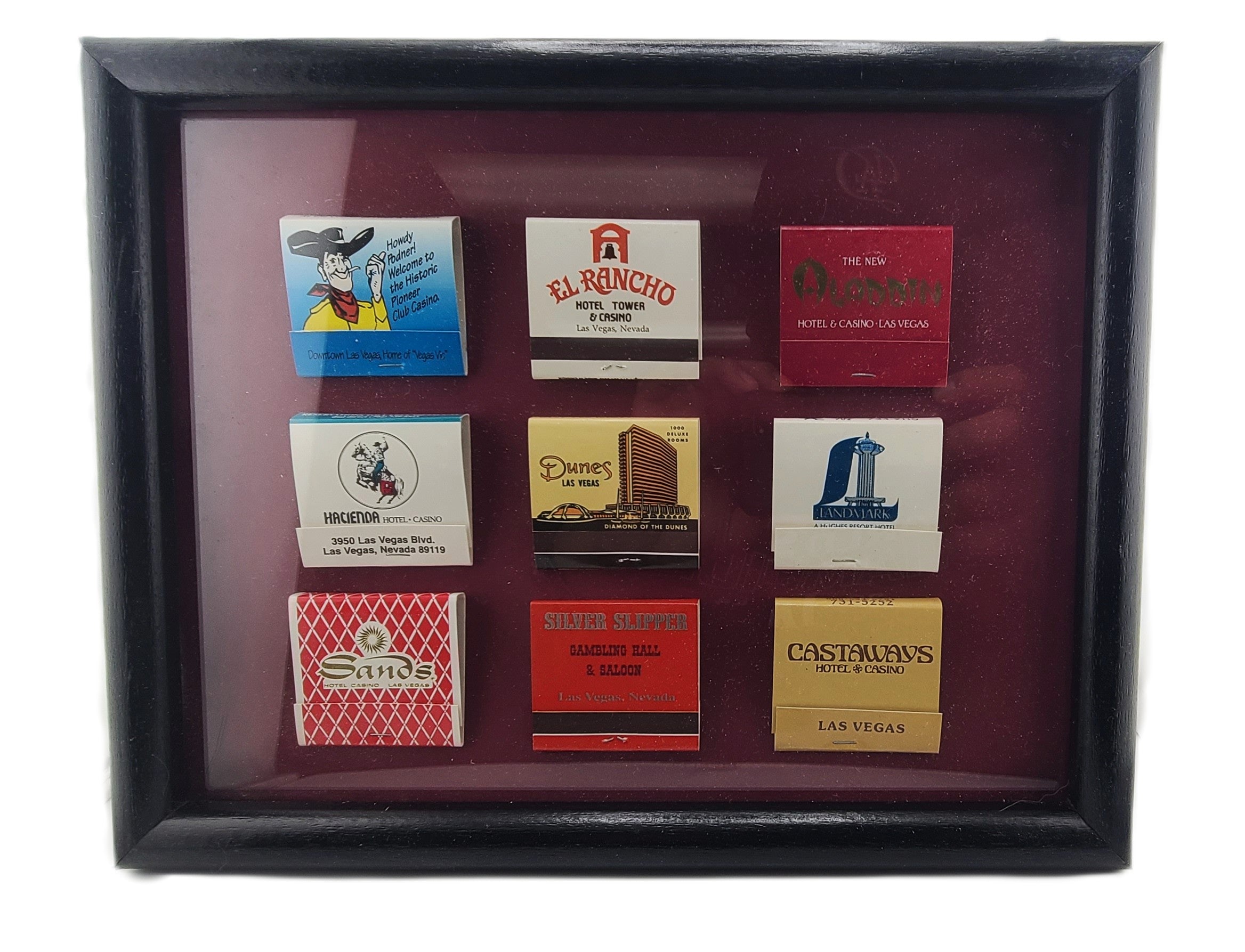 Vintage Casino 8 X 10 Frame Mix Matchbooks From Las Vegas
