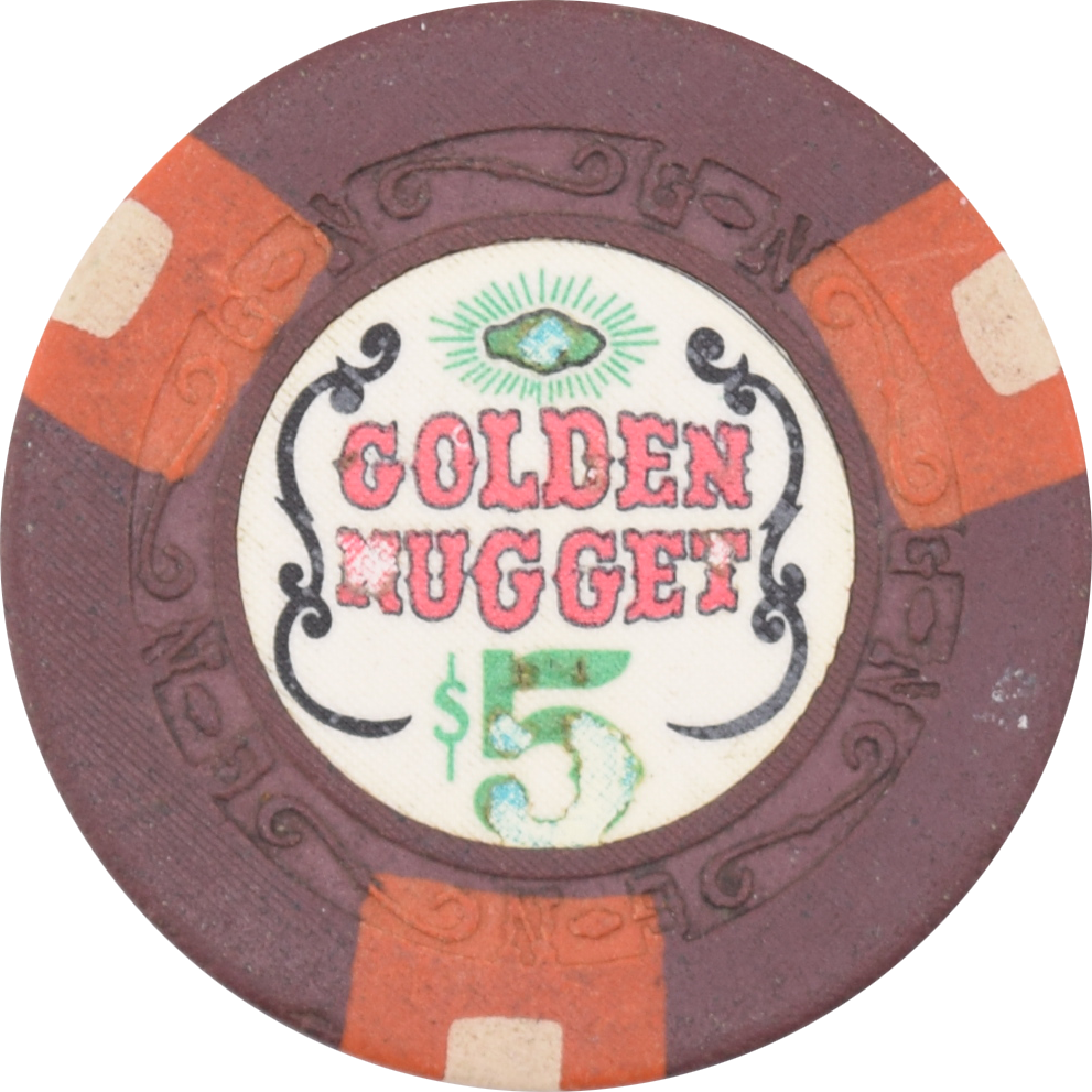 Golden Nugget Casino Las Vegas Nevada $5 Chip 1968