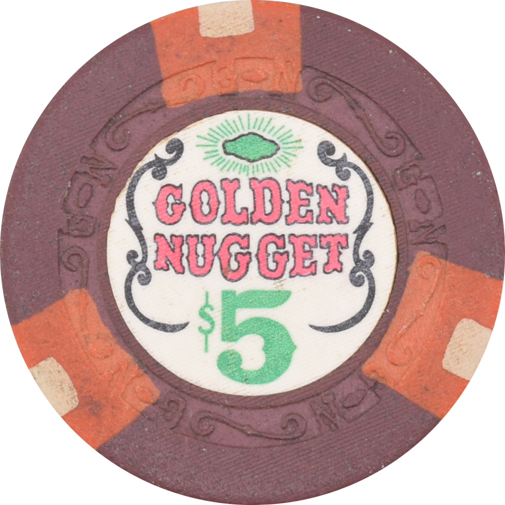Golden Nugget Casino Las Vegas Nevada $5 Chip 1968