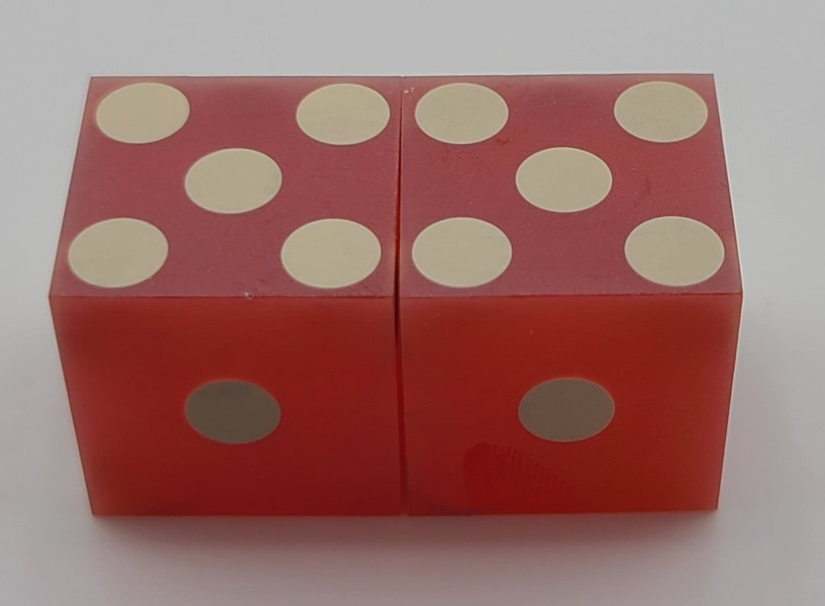 Boomtown Casino Las Vegas Nevada Pair of Used Red Dice 1990's