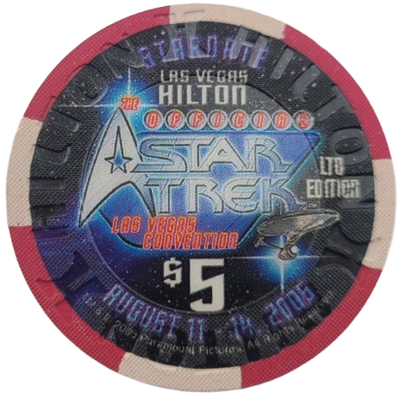 Las Vegas Hilton Casino Las Vegas Nevada $5 Chip Star Trek Andorian 2005
