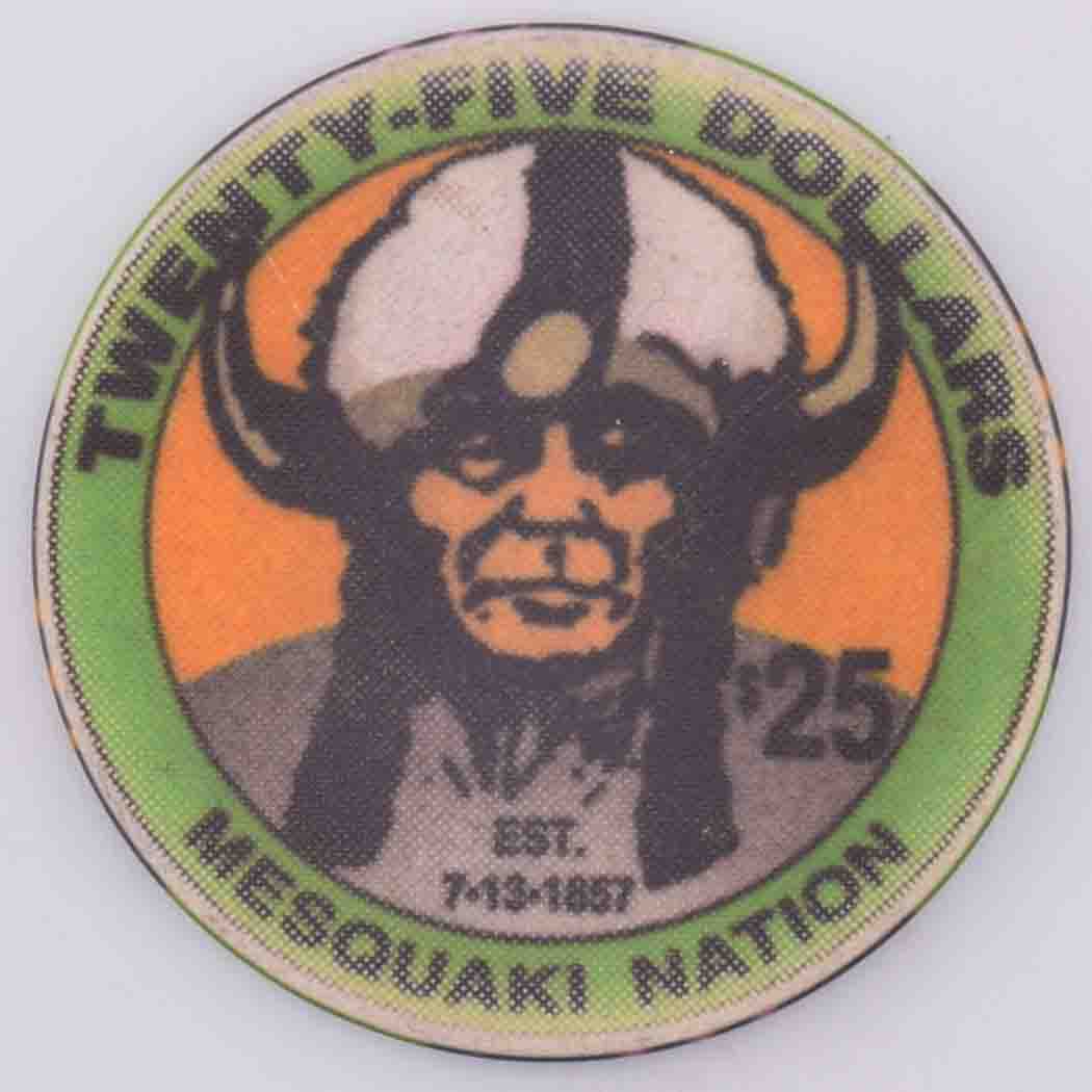 Meskwaki Bingo/Casino Tama Iowa $25 Chip