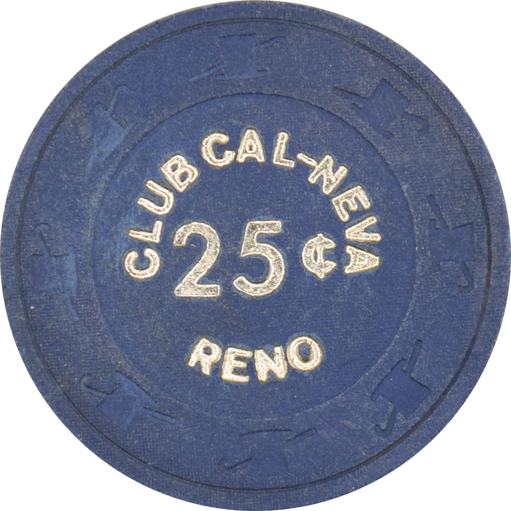 Club Cal-Neva Casino Reno Nevada 25 Cent Chip 1980s