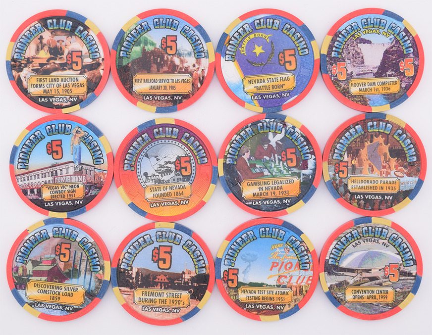 Pioneer Club Casino Las Vegas Nevada Las Vegas History 12 Chip Set