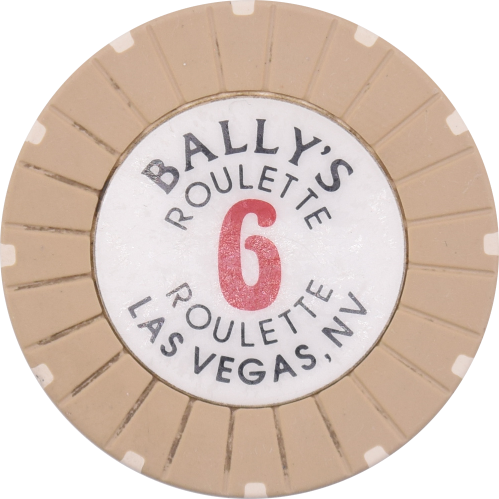 Bally's Casino Las Vegas Nevada Roulette 6 Beige Chip 2001