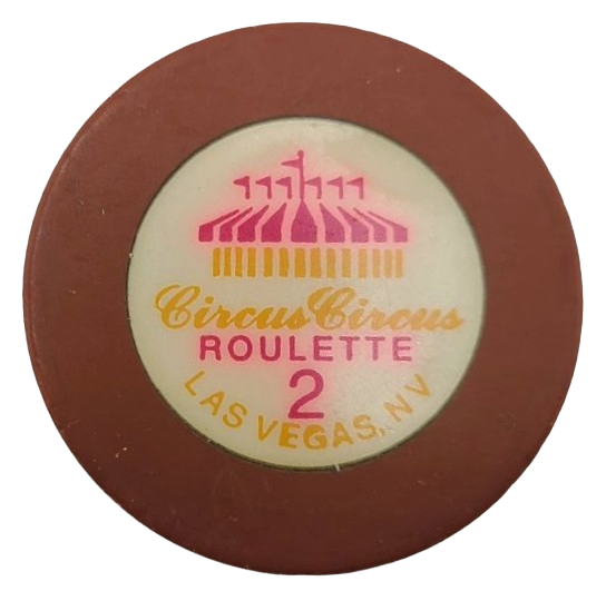Circus Circus Casino Las Vegas Nevada Roulette Brown Chip 1990's