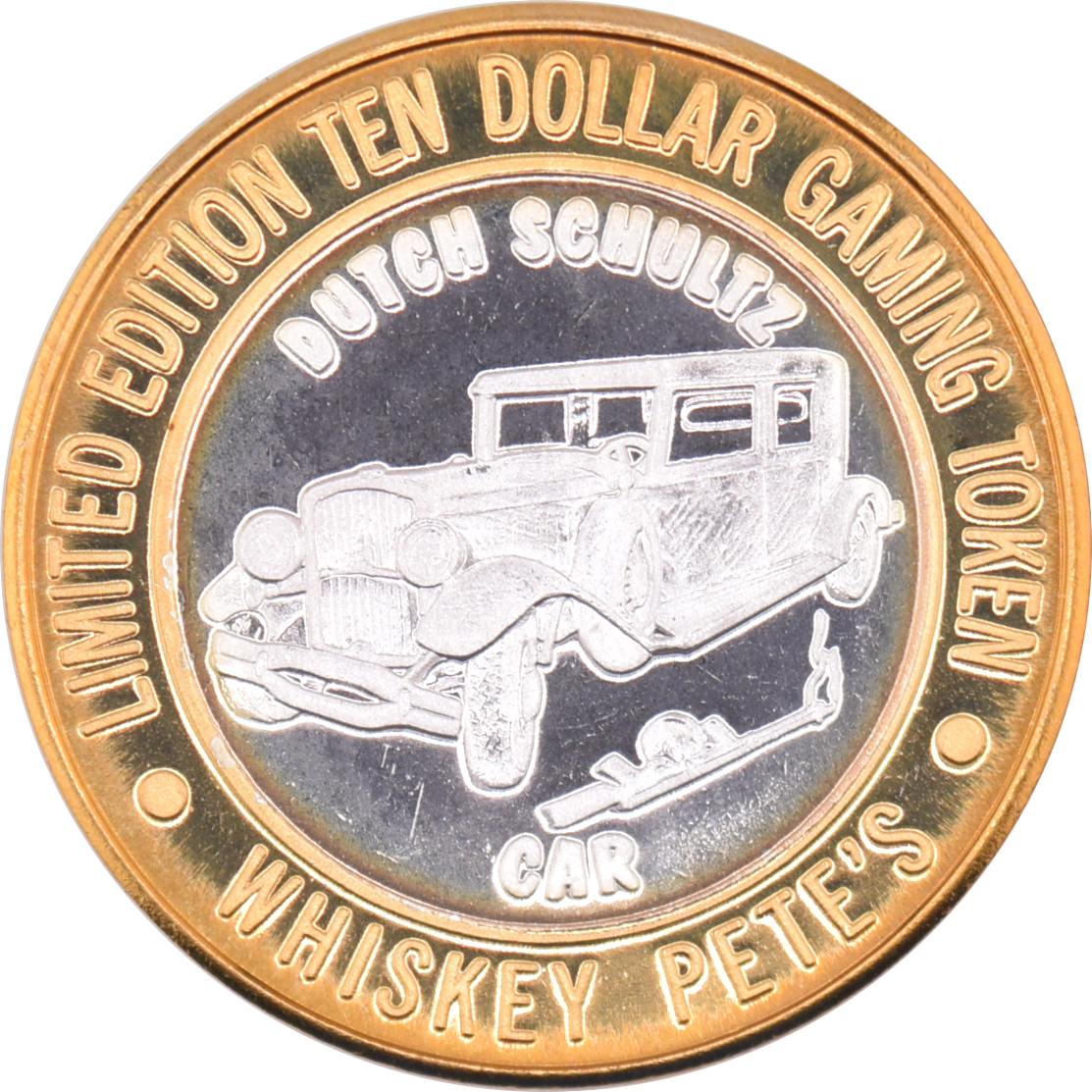 Whiskey Pete's Casino Primm Nevada "Dutch Schultz Car" $10 Silver Strike .999 Fine Silver 1997