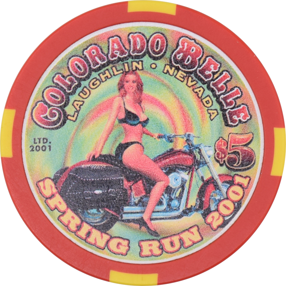 Colorado Belle Casino Laughlin Nevada $5 Spring Laughlin Run Chip 2001
