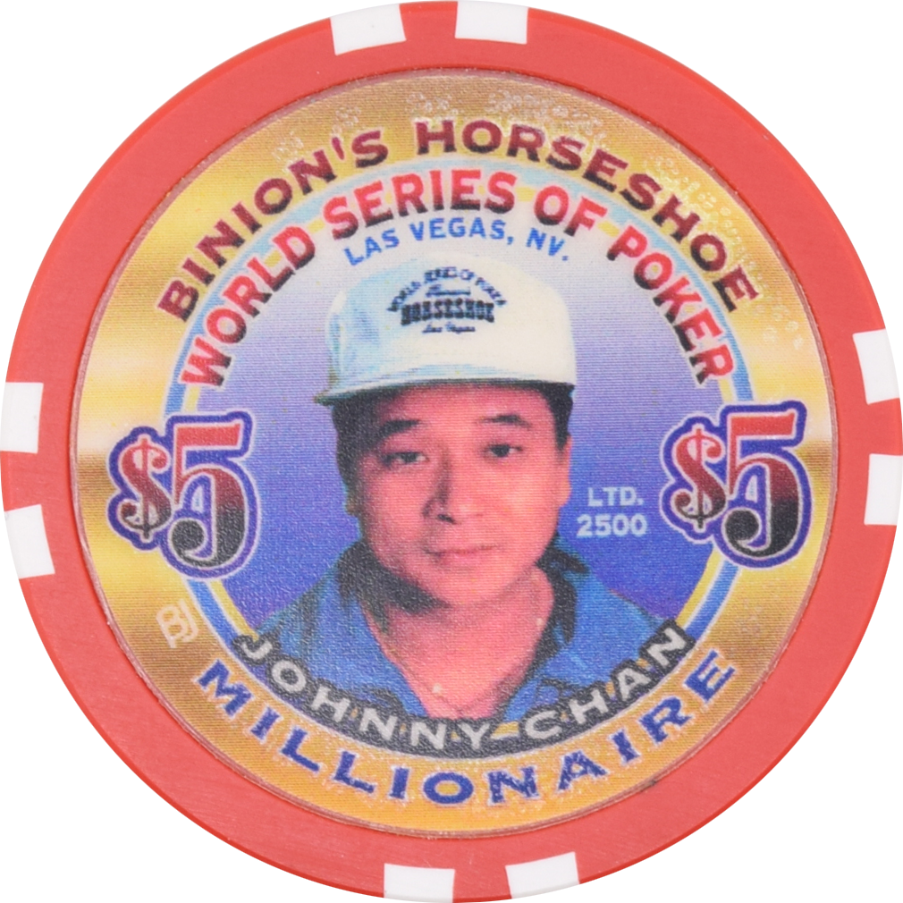 Horseshoe Club Casino Las Vegas Nevada $5 WSOP Johnny Chan Millionaire Chip 2002