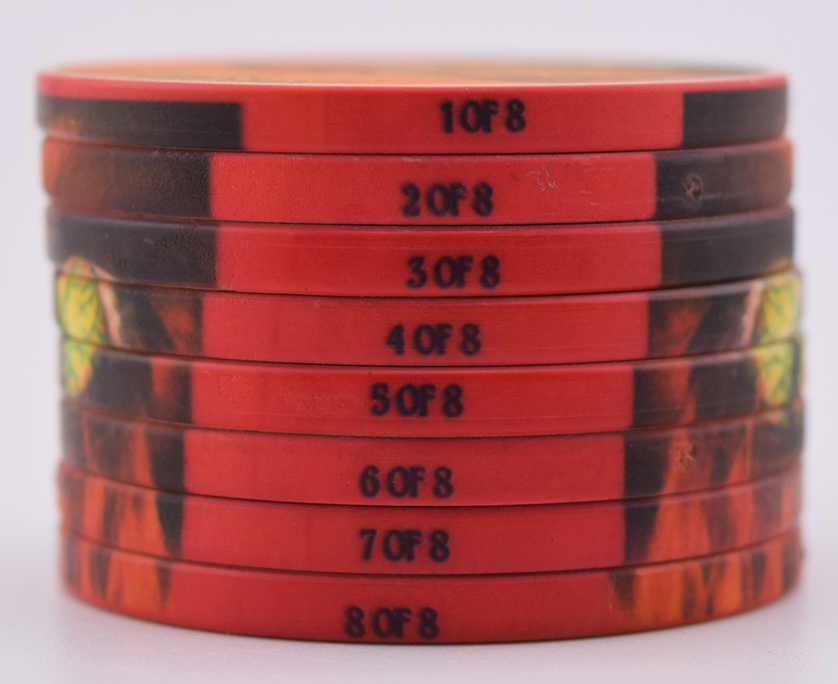 Excalibur Casino Las Vegas Nevada Set of 8 Tournament of Kings $5 Chips 1999