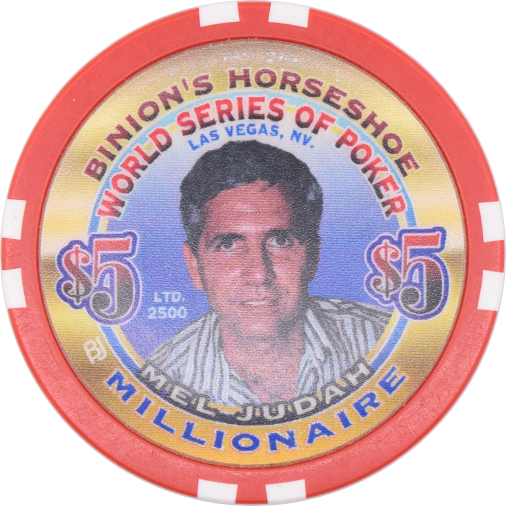 Horseshoe Club Casino Las Vegas Nevada $5 WSOP Mel Judah Millionaire Chip 2002