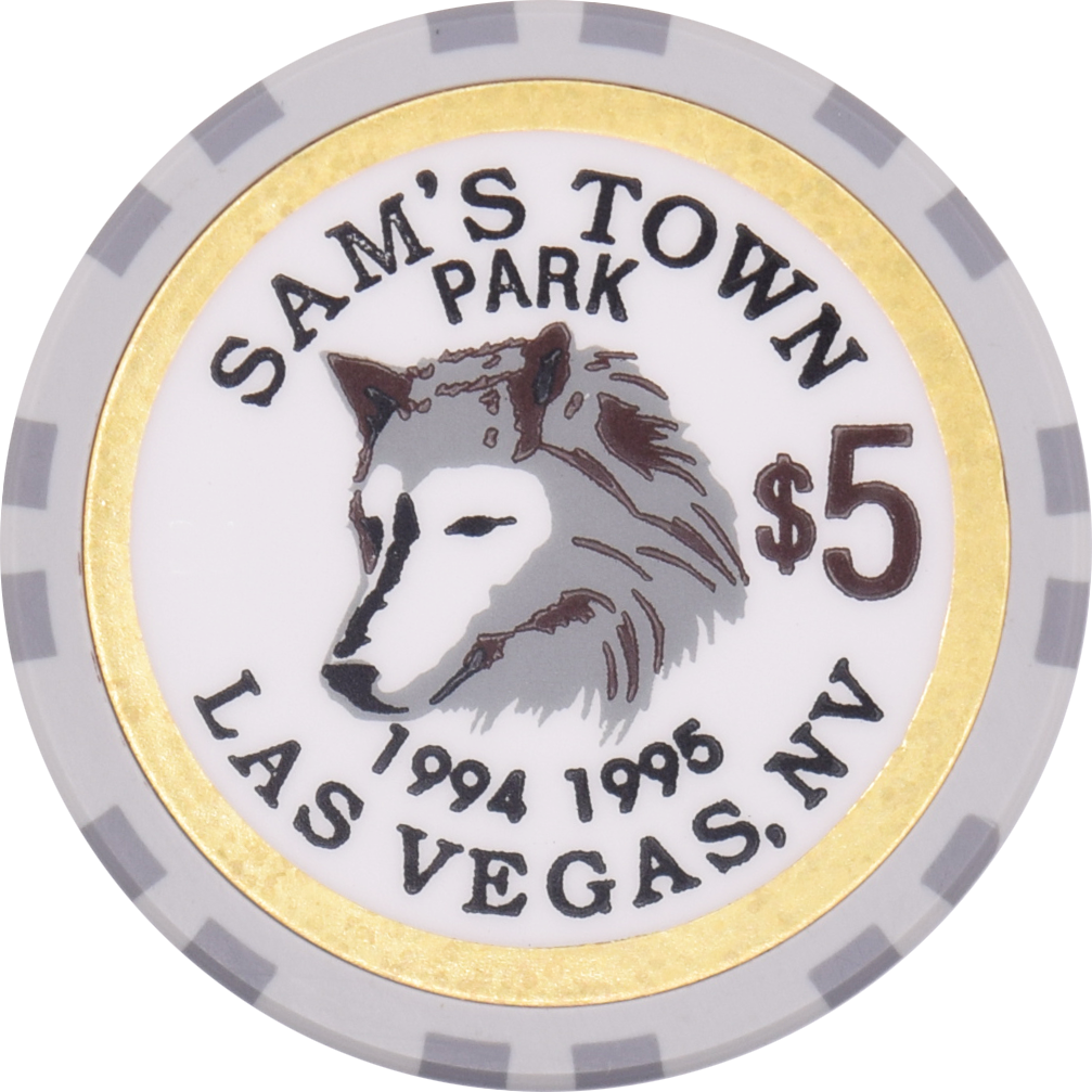 Sam's Town Casino Las Vegas Nevada $5 Park Chip 1995