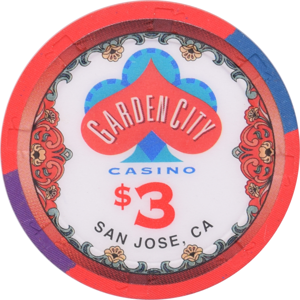 Garden City Casino San Jose California $3 RHC Chip