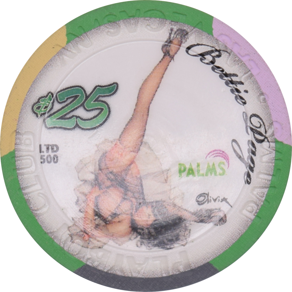 Palms Playboy Club Casino Las Vegas Nevada $25 Bettie Page White Background Chip 2009
