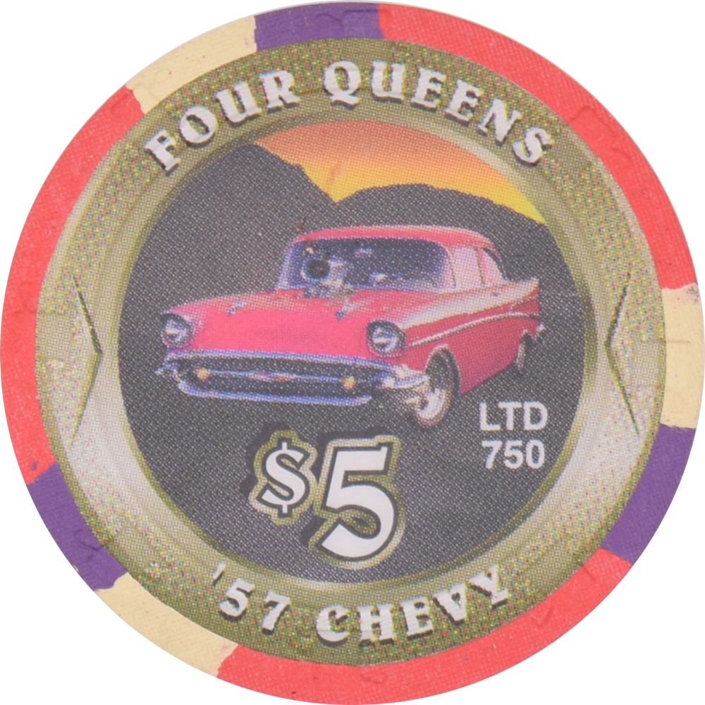 Four Queens Casino Las Vegas Nevada $5 1957 Chevy Chip 1999
