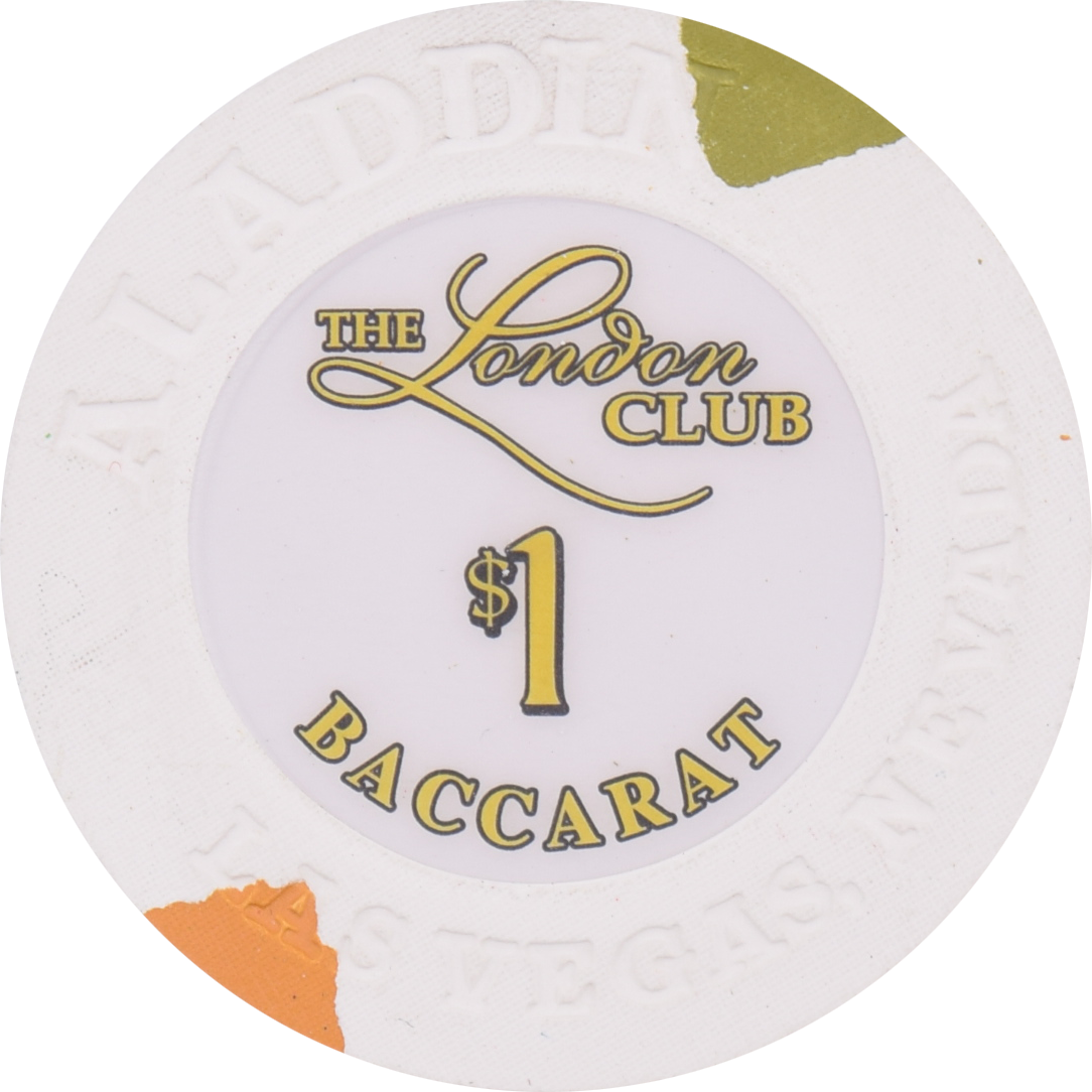 Aladdin The London Club Casino Las Vegas Nevada $1 Baccarat Chip 2000