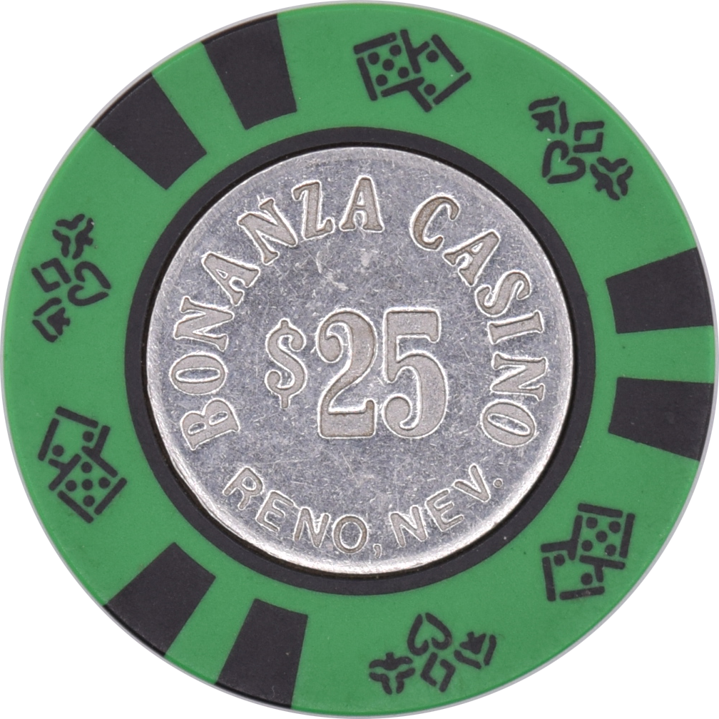 Bonanza Casino Reno Nevada $25 Chip 1980s