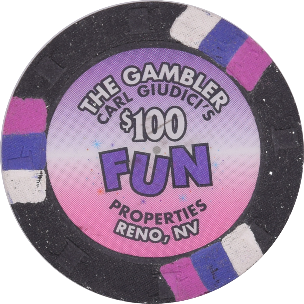 Carl Giudici's The Gambler Casino Reno Nevada $100 Chip 1995
