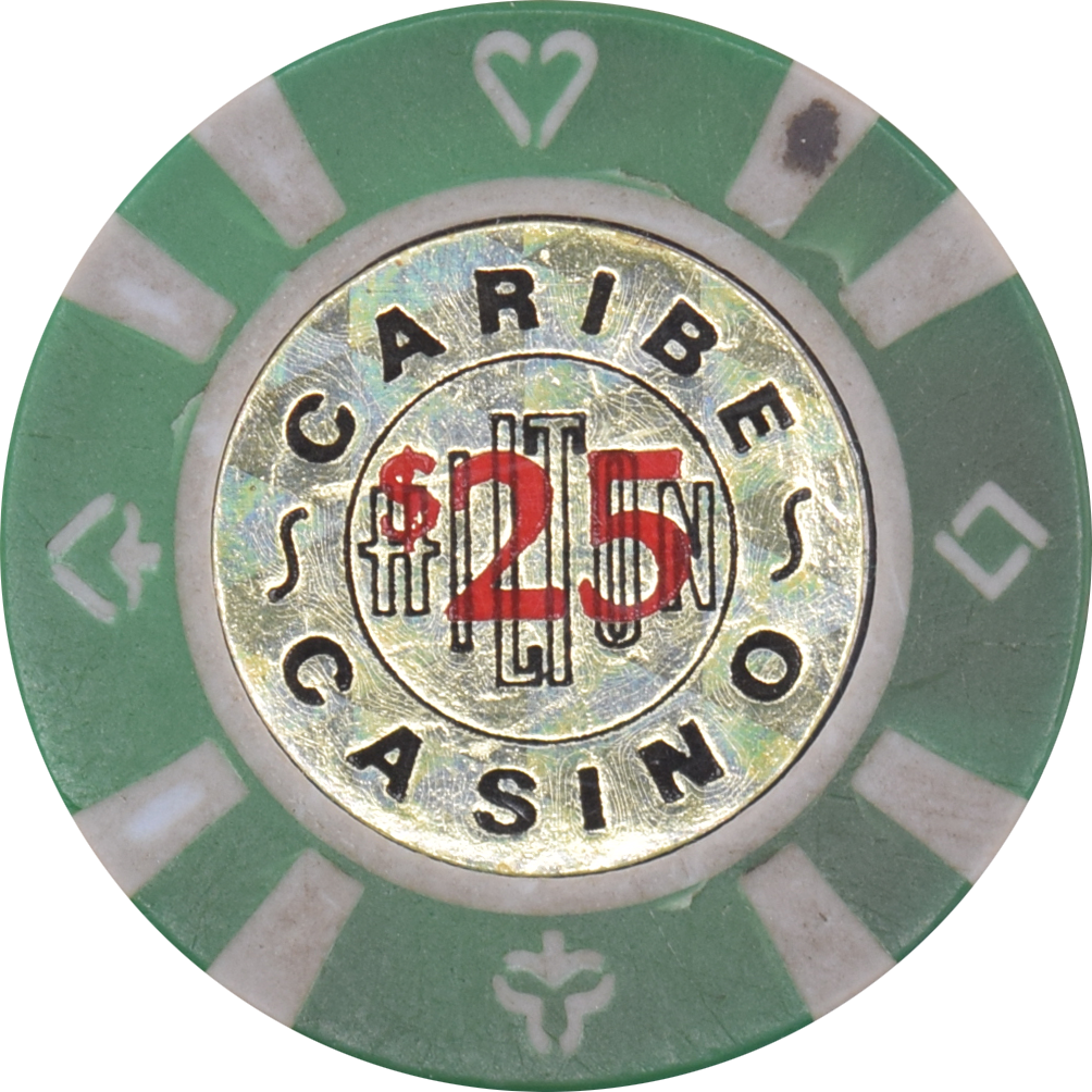 Caribe Hilton Casino San Juan Puerto Rico $25 Green Chip